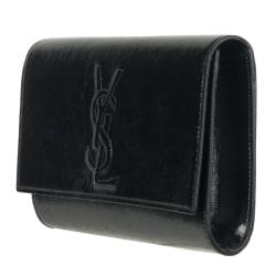 Yves Saint Laurent 203855 Large Black Patent Leather Clutch ...  