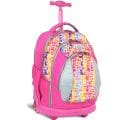 J World 'Sweet' Neon Squares 17-inch Kids Ergonomic Rolling Backpack