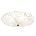 Transitional Polished Brass 2-light Flush Dish