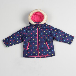 Carters Girl's Blue Polka Dot Bubble Jacket
