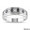 Miadora 10k White Gold 1/2ct TDW His and Her's Black and White Diamond Ring