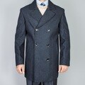 Mantoni Men's Charcoal Grey Wool Double Breasted Peacoat