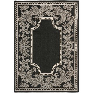 Safavieh Black/ Sand Indoor Outdoor Rug