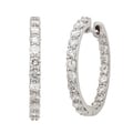 14k White Gold 2ct TDW Diamond Hoop Earrings (G-H, I2)