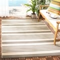 Safavieh Beige/ Blue Indoor Outdoor Rug