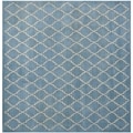 Safavieh Handmade Moroccan Blue Grey Wool Rug (7' Square)
