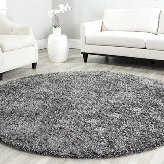Safavieh Handmade Malibu Charcoal Grey Shag Rug (7' Round)