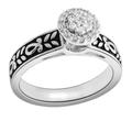 Sterling Silver 1/6ct TDW Diamond Black Antique Ring