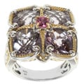 Michael Valitutti Two-tone Pink Tourmaline and Amethyst Ring