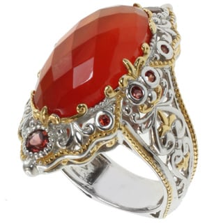 Michael Valitutti Two-tone Orange Chalcedony Ring