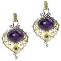 Michael Valitutti Two-tone Amethyst and Blue Sapphire Earrings