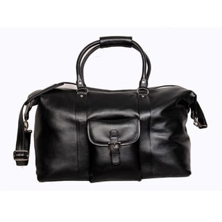 Kozmic Black Pebble Grain Leather Duffel Bag