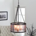 Organza / Wire 3-light Distressed Iron Black Chandelier