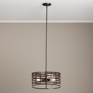 Renate 3-light Distressed Iron Black Spiral Round Chandelier