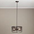 Renate 3-light Distressed Iron Black Spiral Round Chandelier