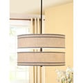 Double Decker White Shade 6-light Chandelier