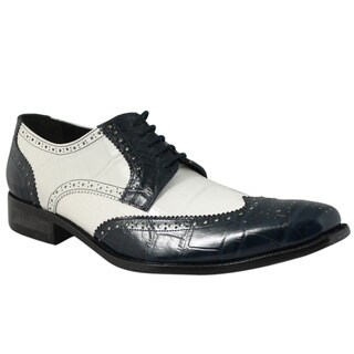 Giorgio Brutini Men's Navy/ White Leather Oxfords
