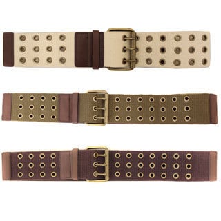 In Style Women's Rugged Ribbed Stretch Webbing Belt