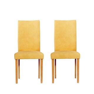 Warehouse of Tiffany Shino Mustard Faux Leather Chairs (Set of 4)