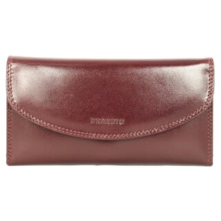 Brandio Women's Brown Leather Tri-fold Wallet