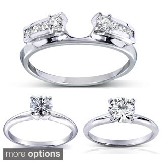 14k White Gold 1/4 to 1ct TDW Diamond Wrap or Round-cut Solitaire Ring (H-I, I1-I2)