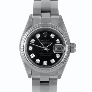 Pre-owned Rolex Women's Stainless Steel Datejust Diamond Watch