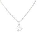Jewelry by Dawn Sterling Silver Small Open Heart Drop Rope Chain Necklace