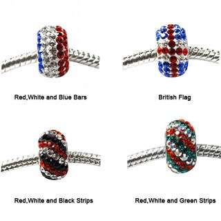 De Buman Sterling Silver Multicolor Crystal Charm Bead