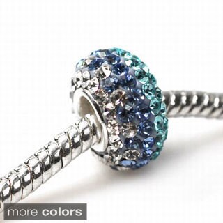 De Buman Sterling Silver Blue Crystal Charm Bead