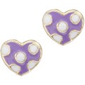 Little Miss Twin Stars 14k Gold-plated Children's Enamel Polka Dot Heart Stud Earrings