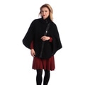Via Spiga Women's Black Asymmetrical Zip-front Cape