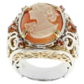 Michael Valitutti Two-tone Cameo, Madeira Citrine and Orange Sapphire Ring