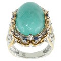 Michael Valitutti Two-tone Amazonite and Blue Sapphire Ring