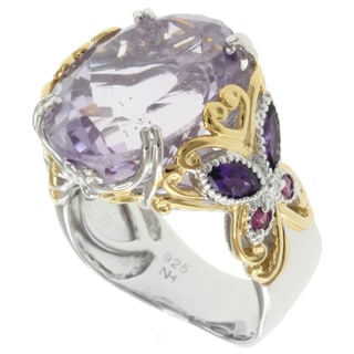 Michael Valitutti Two-tone Amethyst and Pink Sapphire Ring