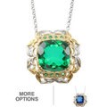 Michael Valitutti Two-tone Quartz Doublet and Blue Sapphire or Emerald Pendant