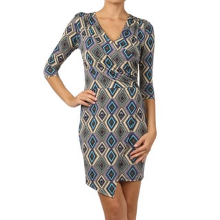 Tabeez Diamond Print Stretch Dress