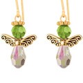 Small Crystal Birthstone Angel Earrings