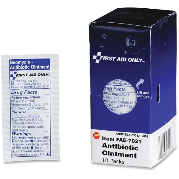 First Aid Only Antibiotic Ointment- 10 Packets/Box