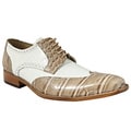 Giorgio Brutini Men's Beige/ White Leather Oxfords