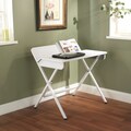 White Computer Desk with Back Shelf