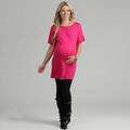 24/7 Comfort Apparel Women's Maternity Oversized T-shirt Dress