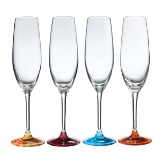 Royal Doulton 'Pop In For Drinks' Glass Champagne Flutes (Set of 4)
