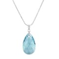 Jewelry by Dawn Large Aquamarine Pear Sterling Silver Boxed Chain Necklace