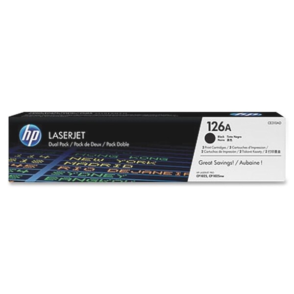 HP 126A (CE310AD) 2-pack Black Original LaserJet Toner Cartridges