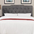 Ash Black Linen Queen Size Tufted Headboard