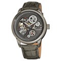 Akribos XXIV Men's Mechanical Skeleton Leather Strap Watch