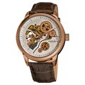Akribos XXIV Men's Mechanical Skeleton Leather Strap Watch