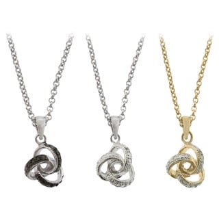 Sterling Silver Diamond Accent Love Knot Necklace