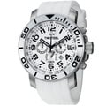 TW Steel Men's 'Grandeur Dive' White Dial White Rubber Strap Watch