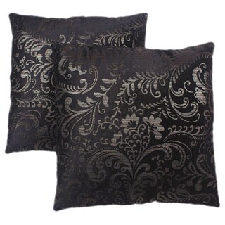 Abbyson Living Composure 18-inch Black/ Silver Decorative Pillows (Set of 2)